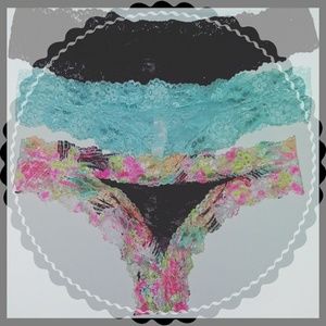 3 Blue, Black and Pink Panties
